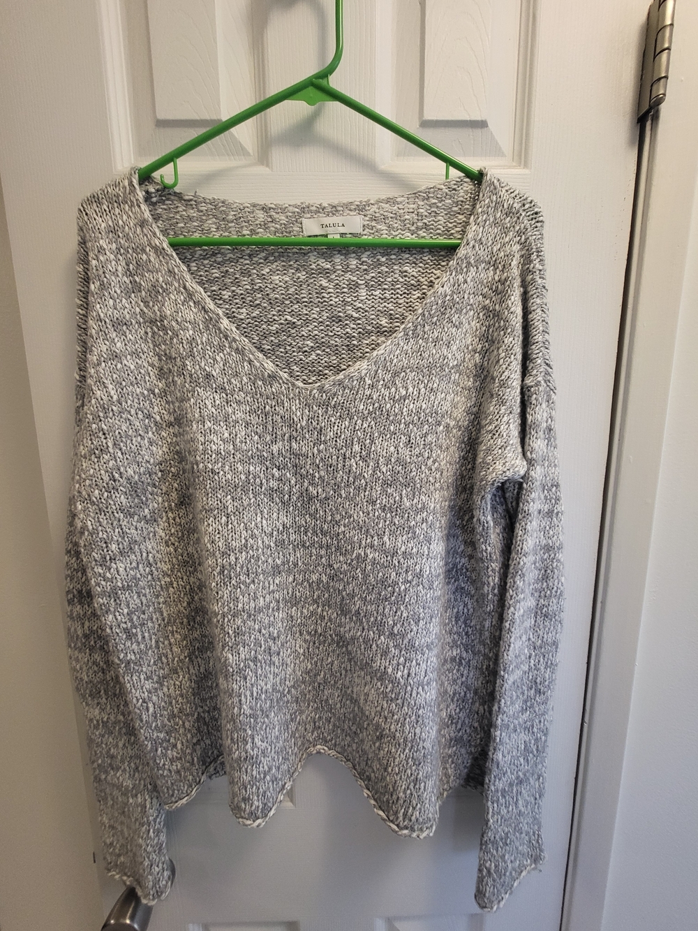 Talula Heather Gray V-Neck Knit Sweater